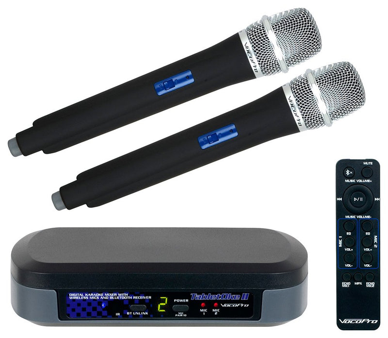 VocoPro Digital Karaoke Mixer w/ Wireless Mics & Tablet Stand - TabletOke-2MC