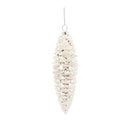 White Frosted Pinecone Drop Ornament (Set of 12)