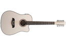 Oscar Schmidt Dreadnought 12 String Acoustic Electric Guitar White New Open Box