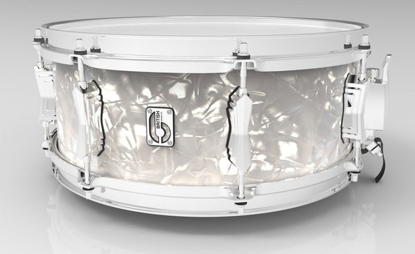 British Drum Co. Lounge Series 14 x 5.5" Snare Drum - Pearl - LON-1455-SN-WP