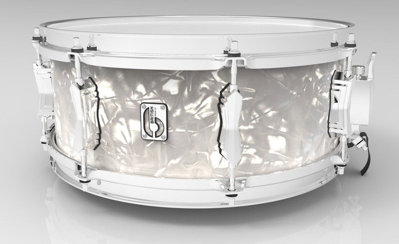 British Drum Co. Lounge Series 14 x 5.5" Snare Drum - Pearl - LON-1455-SN-WP