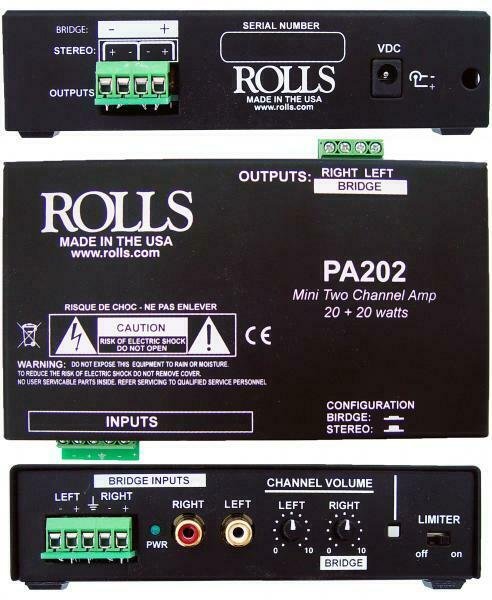Rolls Stereo 20 Watts Class D Amplifier - PA202