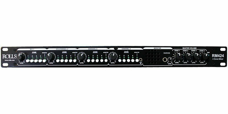 Rolls RM424 Switchable Four Zone Rackmount Mixer