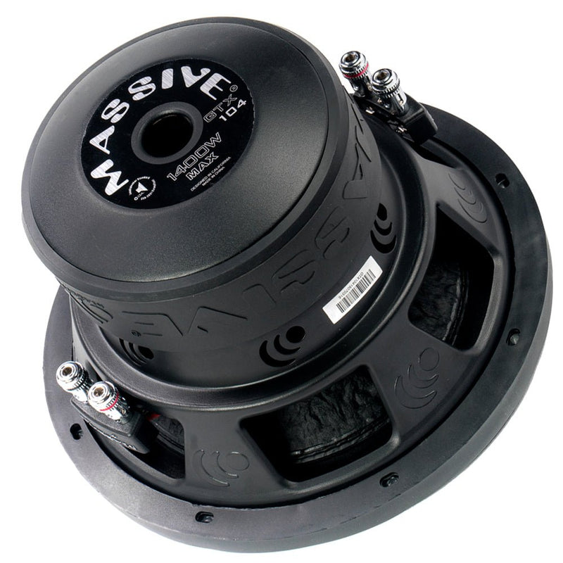 Massive Audio GTX104 10" 700 Watts RMS Dual 4 Ohm Subwoofer