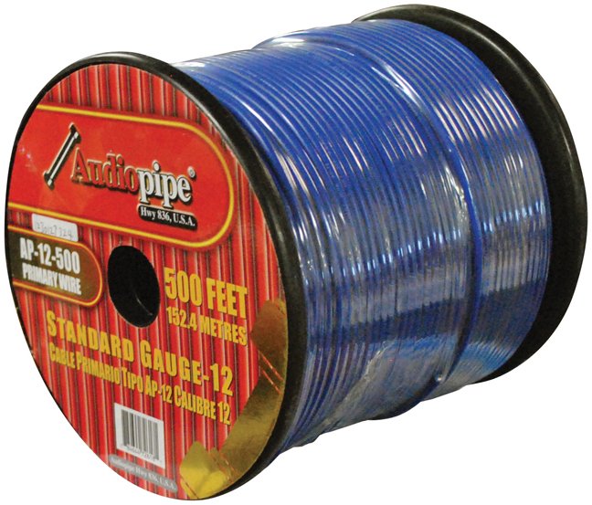 Audiopipe 12 Gauge 500Ft Primary Wire Blue AP12500BL
