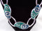 Necklace Statement Chunky Very Long Chain w/ Enamel Accents 24" Heavy