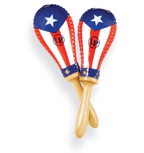 Latin Percussion Salsa Rawhide Maracas Puerto Rican Flag - LP393-PR