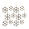 Wooden Snowflake Ornament with White Washed Finish (Set of 12)