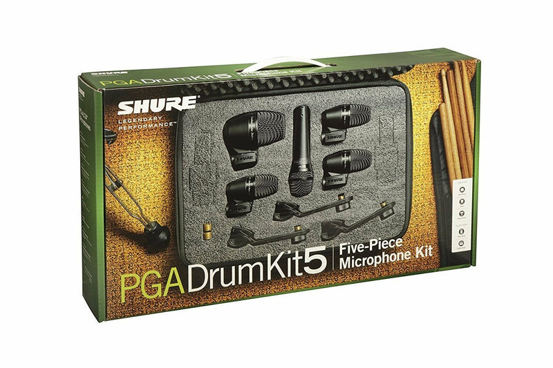 Shure PGADRUMKIT5 5-Piece Drum Microphone Kit Recording Mic Bundle