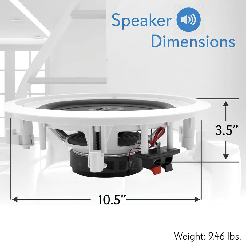 Pyle PDIC81RD In-Wall/In-Ceiling 8-Inch 2-Way Speakers