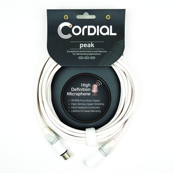 Cordial 33' XLR Snow White Male to Female Microphone Cable - CXM10FM-SNOW