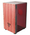 Tycoon Cherry Red Acrylic Cajon – Black Makah Burl Front Plate - TKXCR-29