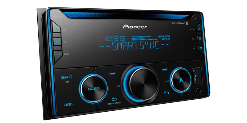 Pioneer 2 DIN Car CD Receiver with Smart Sync, MIXTRAX, Bluetooth - FH-S520BT