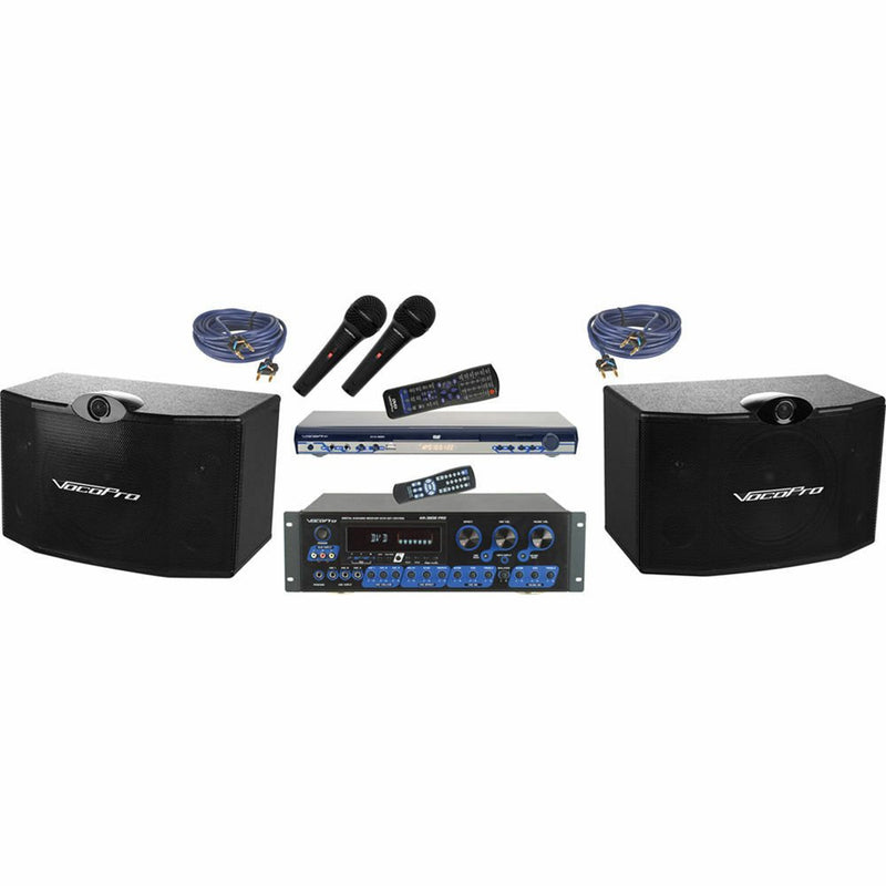 VocoPro KTV-3808 II KTV Digital Karaoke Mixing Amplifier with Speaker Package