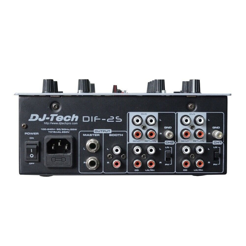 DJ Tech DIF-2S High Performance 2-channel DJ Scratch Mixer - Black