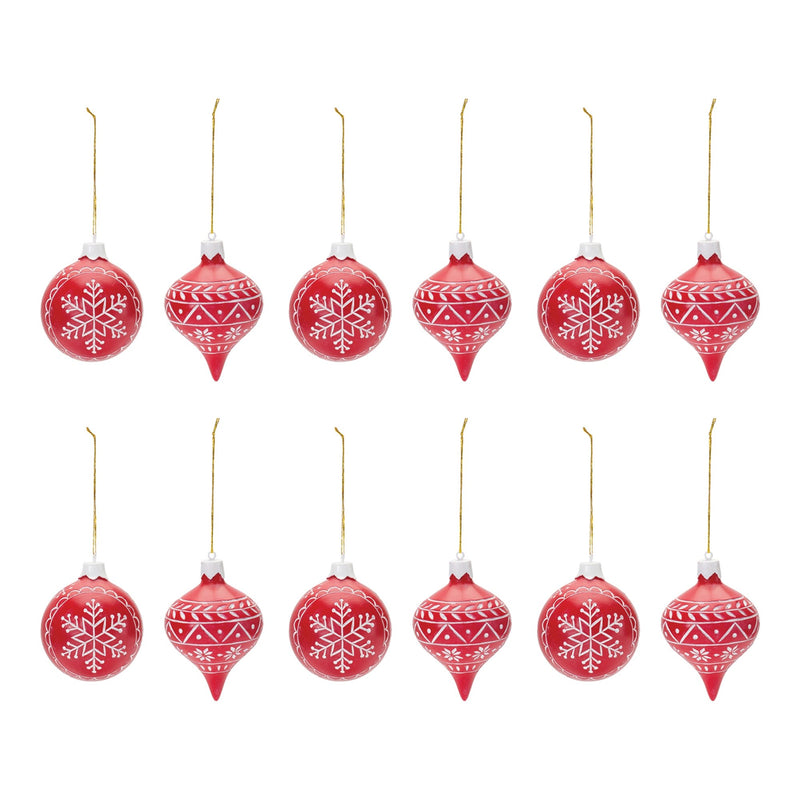 Etched Snowflake Ornament (Set of 12)