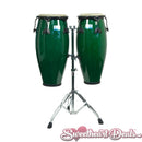 Rhythm Tech RT5505 Eclipse Conga Drum Set with Stands 10" + 11" Green