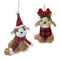 Plush Dog Ornament with Wool Accent (Set of 12)