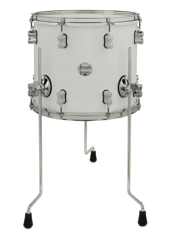 PDP Concept Maple 12x14 Floor Tom - Pearlescent White Lacquer w/ Chrome Hardware
