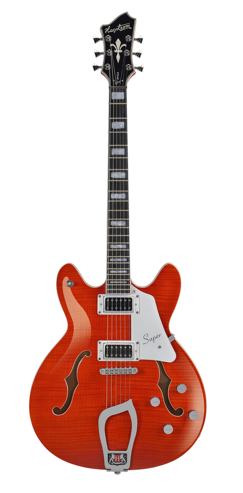 Hagstrom SUVIK-MDE Super Viking Semi-Hollow Electric Guitar - Mandarin Flame