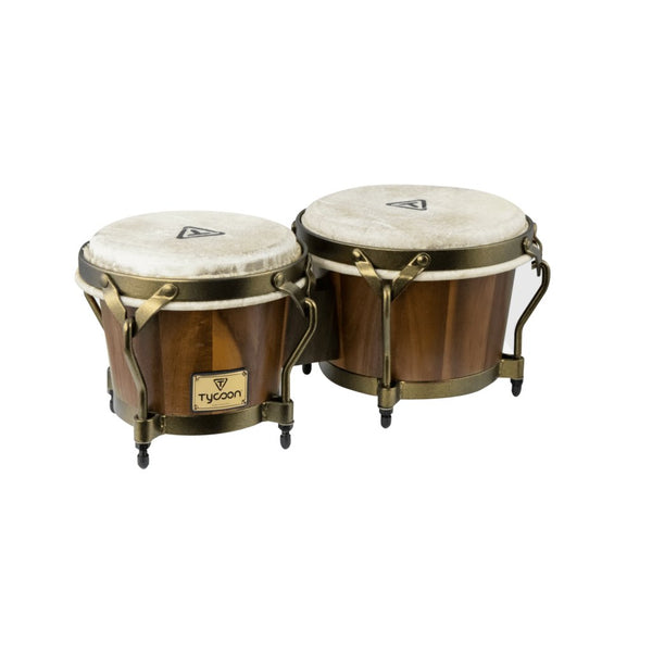 Tycoon Percussion Supremo Series Bongos Broad Leaf Acacia 7″ & 8-1/2″ Bongos