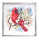 Winter Cardinal and Pine Branch Framed Print (Set of 2)