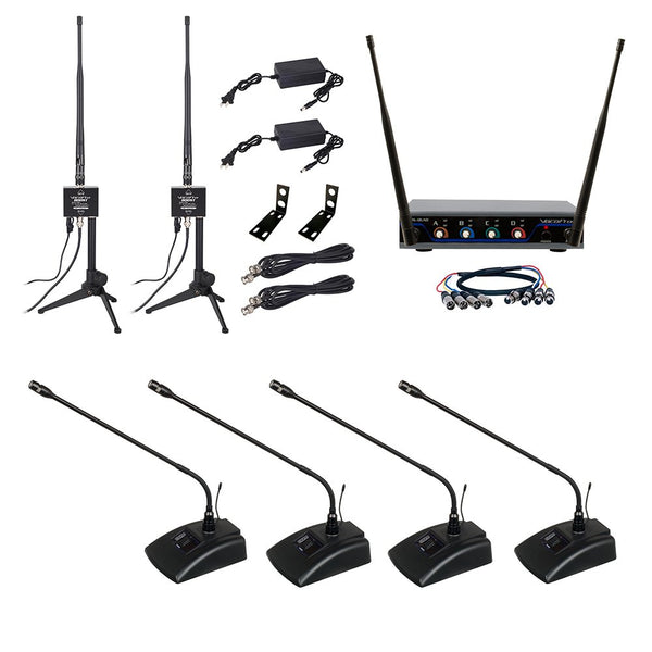 VocoPro BOOST-CONFERENCE-4 600ft. Long-Range Digital Wireless Microphone Package