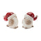 Terra Cotta Bird with Santa Hat Figurine (Set of 6)