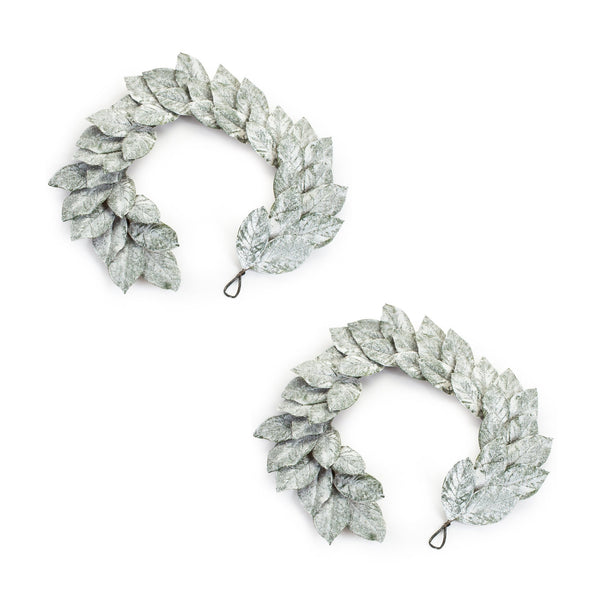 Frosted Winter Magnolia Leaf Garland (Set of 2)