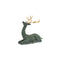 Green Flocked Deer Figurine with Gold Antlers (Set of 2)