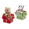Whimsical Terrier Dog in Present Figurine (Set of 2)