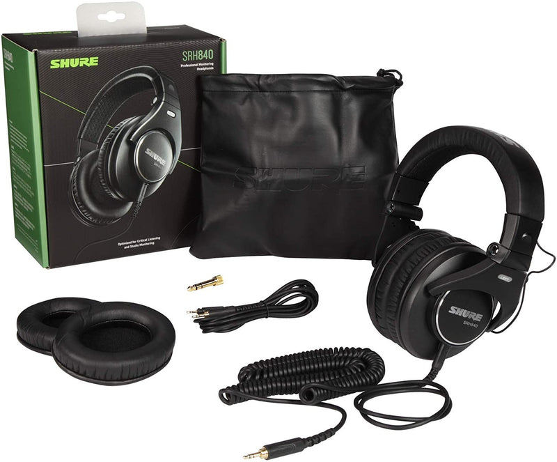 Shure Pro Studio Monitoring Closed Back Headphones - SRH840-BK-U