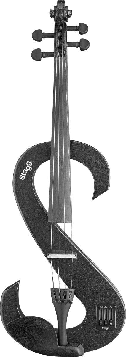Stagg S-shaped 4/4 Electric Viola Set w/ Case & Headphones - Black - EVA 4/4 BK