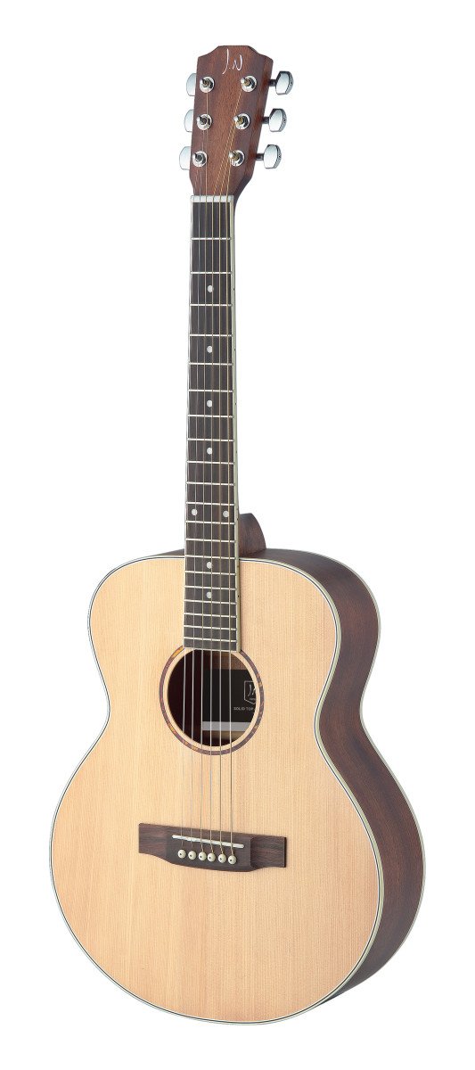 JN Guitars Left-Handed Mini Auditorium Acoustic Guitar w/ Gig Bag - Natural