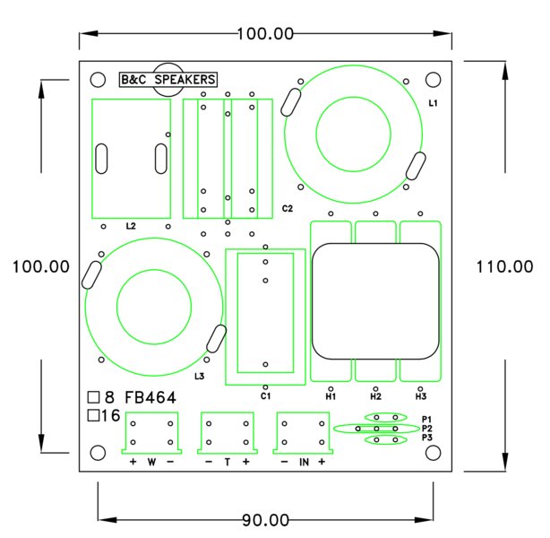 B&C 2-Way 3,500 Hz Passive Crossover For DCX464-16 Coaxial Compression Driver