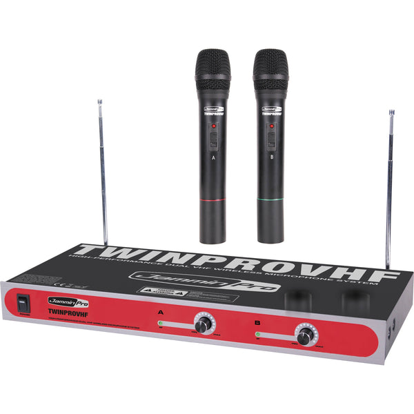 Jammin Pro Dual Channel VHF Wireless Microphone System - TWINPROVHF