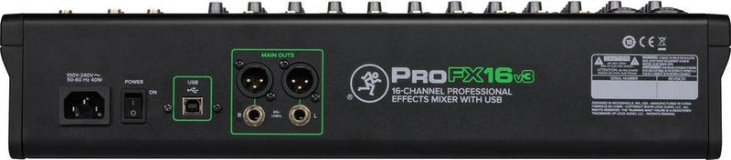 Mackie ProFX16v3 16-Channel 4-Bus Professional Effects Mixer with USB