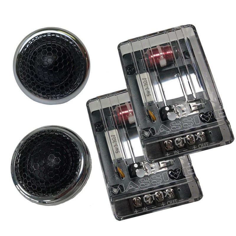 Massive Audio CT1X 100 Watts RMS Multi Mounting 25mm Silk Dome Chrome Tweeters