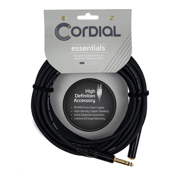 Cordial 16' Headphone Extender - 1/4″ TRS Male to 1/4″ Stereo Female - CFM5VK