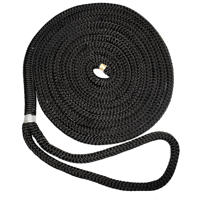 New England Ropes 1/2" Double Braid Dock Line - Black - 25' C5054-16-00025