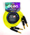 Cordial 2' Hi-Flex DJ Dual - 1/4″ TS to 1/4″ TS - Neon Yellow - CEONDJPLUG0.6Y