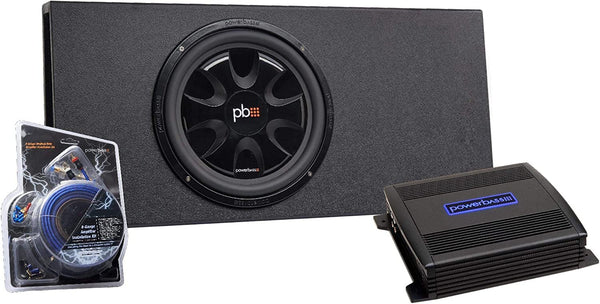 PowerBass PS-PP121T Party Pack 12" Subwoofer Enclosure w/ Amplifier & Wiring Kit