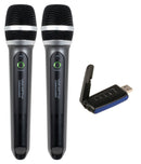 VocoPro 2-CH Digital UHF Wireless System w/ Handheld Microphones & USB Receiver