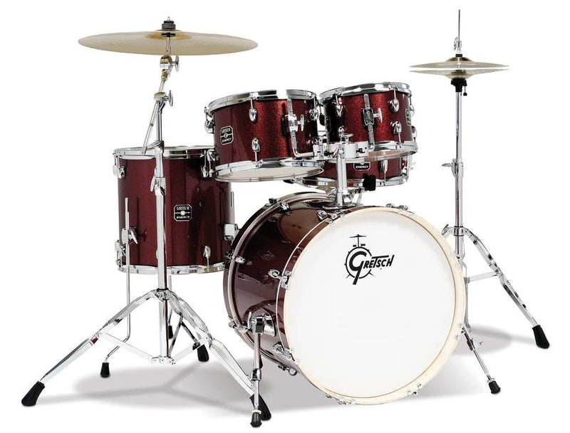 Gretsch Energy 5 Piece Set w/ 4 Piece Hardware (20/10/12/14/14SN) Ruby Sparkle