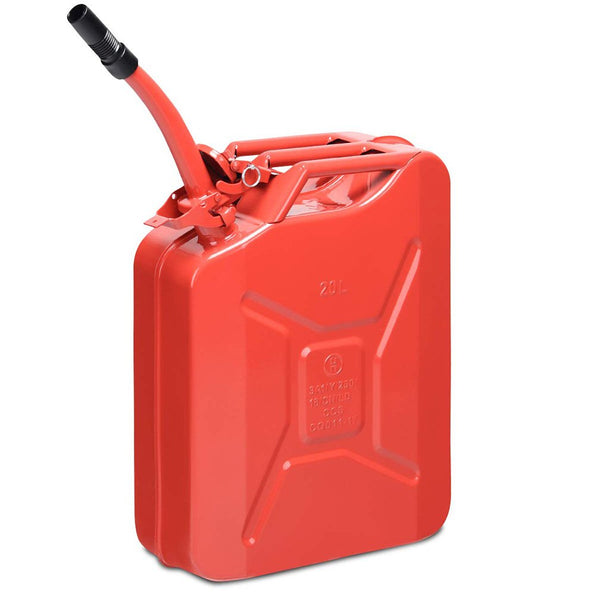 Wavian 5.3 Gallon (20 Litre) Steel Jerrycan and Spout System - Red JC0020RVS
