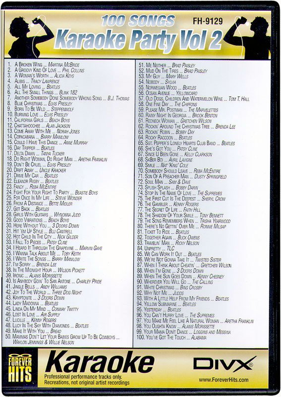 VocoPro Karaoke Party Volume 2 100 Songs on One DIVX DVD Disc