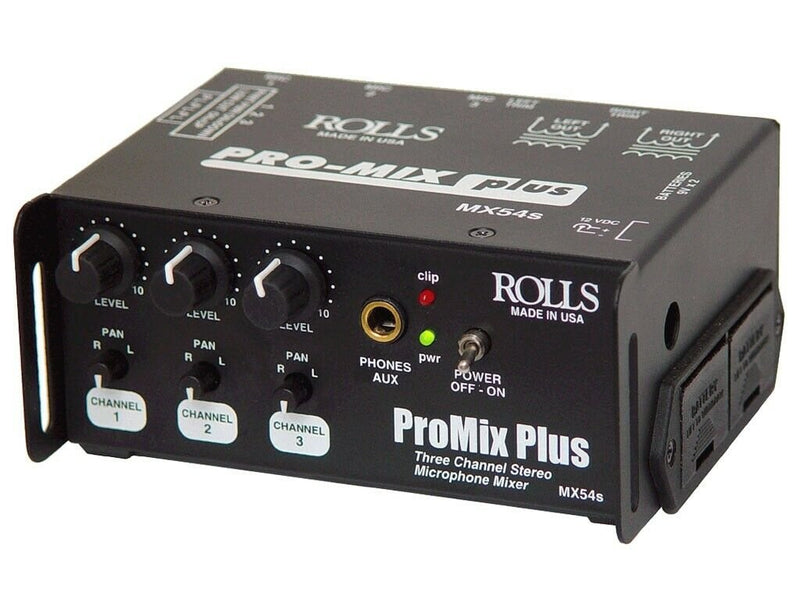 Rolls Pro Mix Plus 3 Channel Microphone Mixer - MX54S