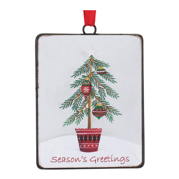 Seasons Greetings Pine Tree Ornament (Set of 12)
