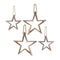 Natural Wooden Star Ornament with Jute Hanger (Set of 2)