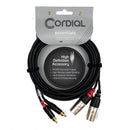Cordial Cables 20' Unbalanced Twin Cable - Male XLR to RCA - Black - CFU6MC